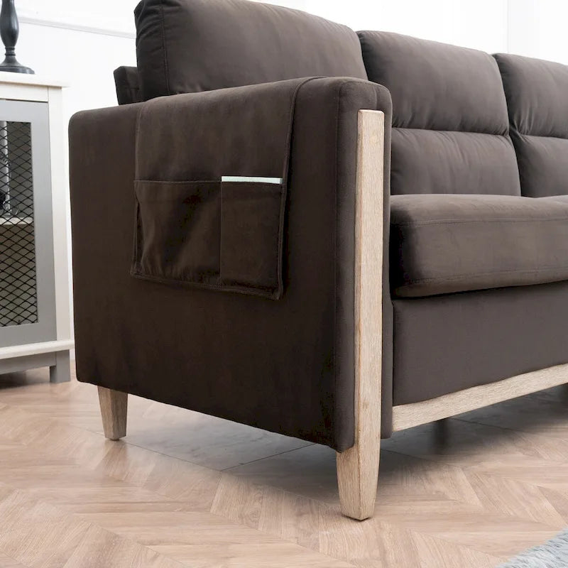 Comfortable Solid Wood Three-seater Sofa