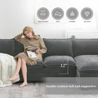 Modern L-shaped Cloud Sofa with Chaise Lounge