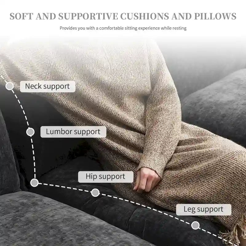 Modern L-shaped Cloud Sofa with Chaise Lounge