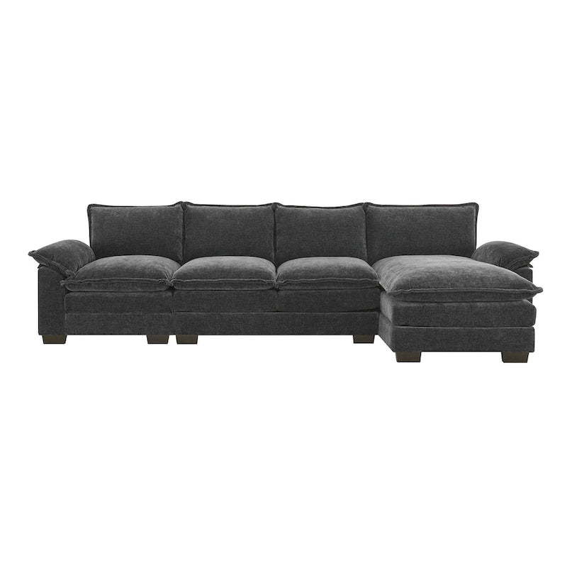 Modern L-shaped Cloud Sofa with Chaise Lounge