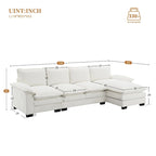 Modern L-shaped Cloud Sofa with Chaise Lounge
