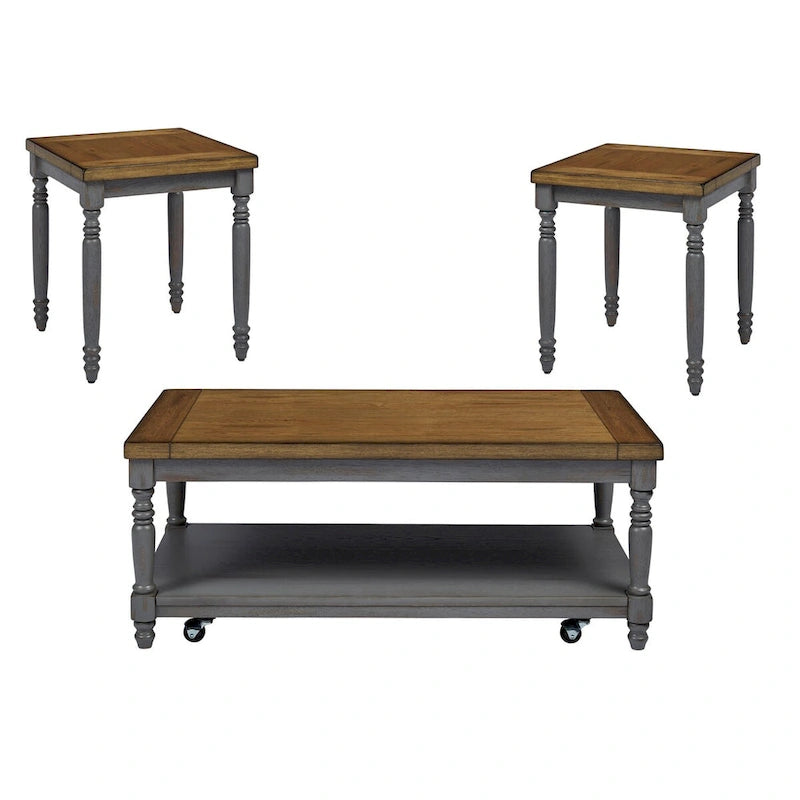 Grayton Lane 3 Pack (Cocktail & 2 End Tables) - end:21x21x24h