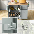 53.9 Width Rolling Kitchen Cart on Wheels with Internal Storage Rack