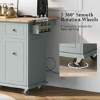 53.9 Width Rolling Kitchen Cart on Wheels with Internal Storage Rack