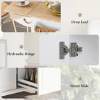 53.9 Width Rolling Kitchen Cart on Wheels with Internal Storage Rack