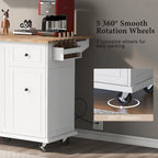 53.9 Width Rolling Kitchen Cart on Wheels with Internal Storage Rack