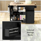 53.9 Width Rolling Kitchen Cart on Wheels with Internal Storage Rack