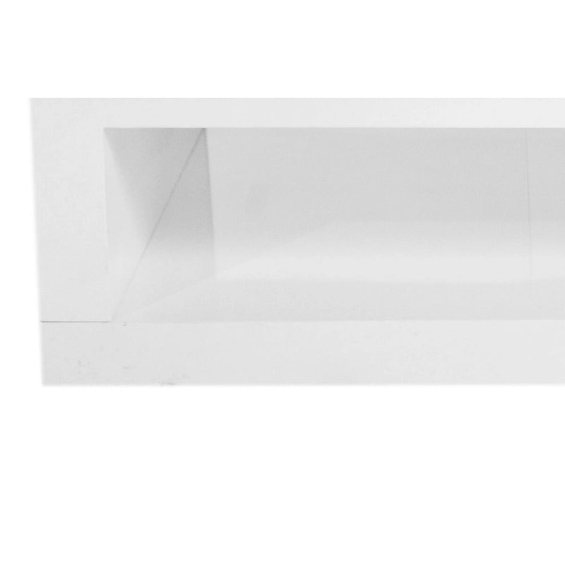 2-Piece Coffee Table Set, White Glass, Nesting Design