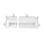 2-Piece Coffee Table Set, White Glass, Nesting Design