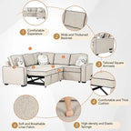 L-Shaped Reversible Chaise Sectional Sofa Pull Out Sofa Bed