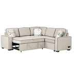 L-Shaped Reversible Chaise Sectional Sofa Pull Out Sofa Bed