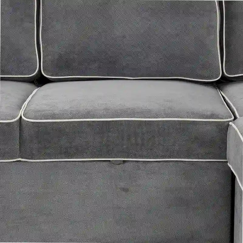 L-Shaped Reversible Chaise Sectional Sofa Pull Out Sofa Bed