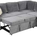 L-Shaped Reversible Chaise Sectional Sofa Pull Out Sofa Bed