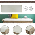 Rustic Storage Bench with 3 Drawers and 3 Rattan Baskets