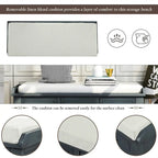 Rustic Storage Bench with 3 Drawers and 3 Rattan Baskets