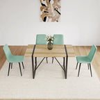 Dining Chairs Set of 4,Upholstered Dining Accent Chairs in linen Cushion Seat and Sturdy Black Metal Legs