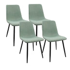 Dining Chairs Set of 4,Upholstered Dining Accent Chairs in linen Cushion Seat and Sturdy Black Metal Legs
