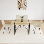 Dining Chairs Set of 4,Upholstered Dining Accent Chairs in linen Cushion Seat and Sturdy Black Metal Legs