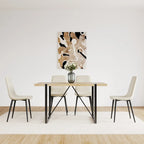 Dining Chairs Set of 4,Upholstered Dining Accent Chairs in linen Cushion Seat and Sturdy Black Metal Legs