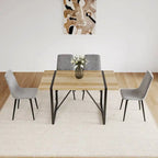 Dining Chairs Set of 4,Upholstered Dining Accent Chairs in linen Cushion Seat and Sturdy Black Metal Legs