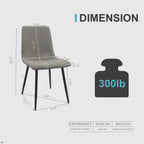 Dining Chairs Set of 4,Upholstered Dining Accent Chairs in linen Cushion Seat and Sturdy Black Metal Legs