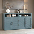 4-door Classic Sideboard with Open Storage and Adjustable Shelves Perfect for kitchens, living rooms