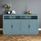 4-door Classic Sideboard with Open Storage and Adjustable Shelves Perfect for kitchens, living rooms