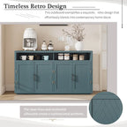 4-door Classic Sideboard with Open Storage and Adjustable Shelves Perfect for kitchens, living rooms