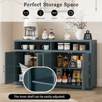 4-door Classic Sideboard with Open Storage and Adjustable Shelves Perfect for kitchens, living rooms