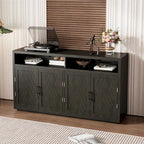 4-door Classic Sideboard with Open Storage and Adjustable Shelves Perfect for kitchens, living rooms