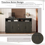 4-door Classic Sideboard with Open Storage and Adjustable Shelves Perfect for kitchens, living rooms