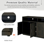 4-door Classic Sideboard with Open Storage and Adjustable Shelves Perfect for kitchens, living rooms