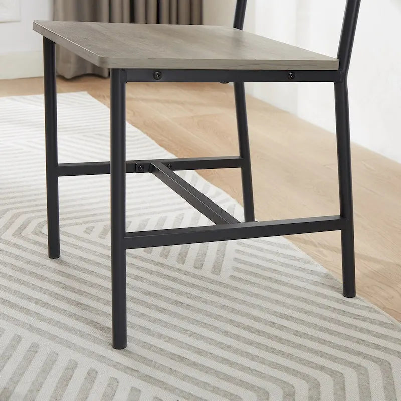 Dining Table Set, Barstool Dining Table with 2 Benches 2 Back Chairs, Industrial Dining Table for Kitchen Breakfast, Living Room