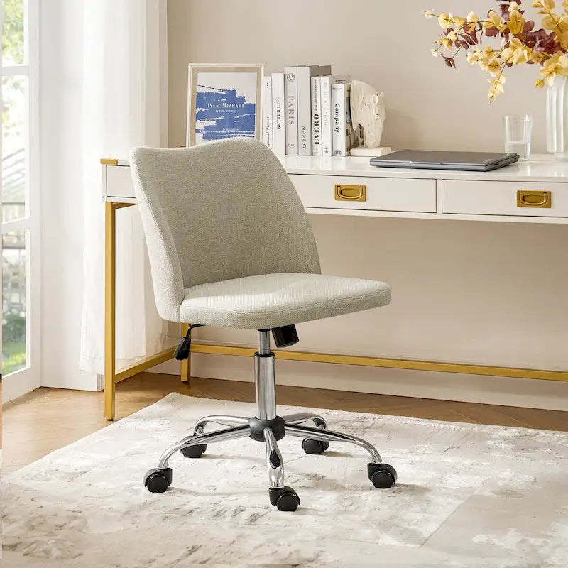Modern Armless Office Chair (Metal Legs)