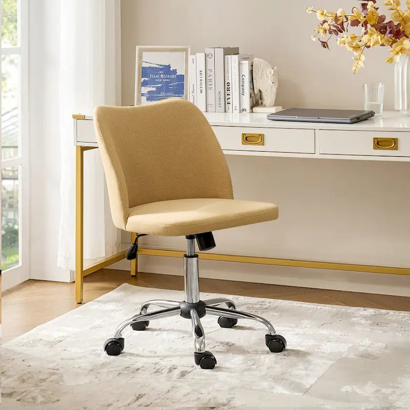 Modern Armless Office Chair (Metal Legs)