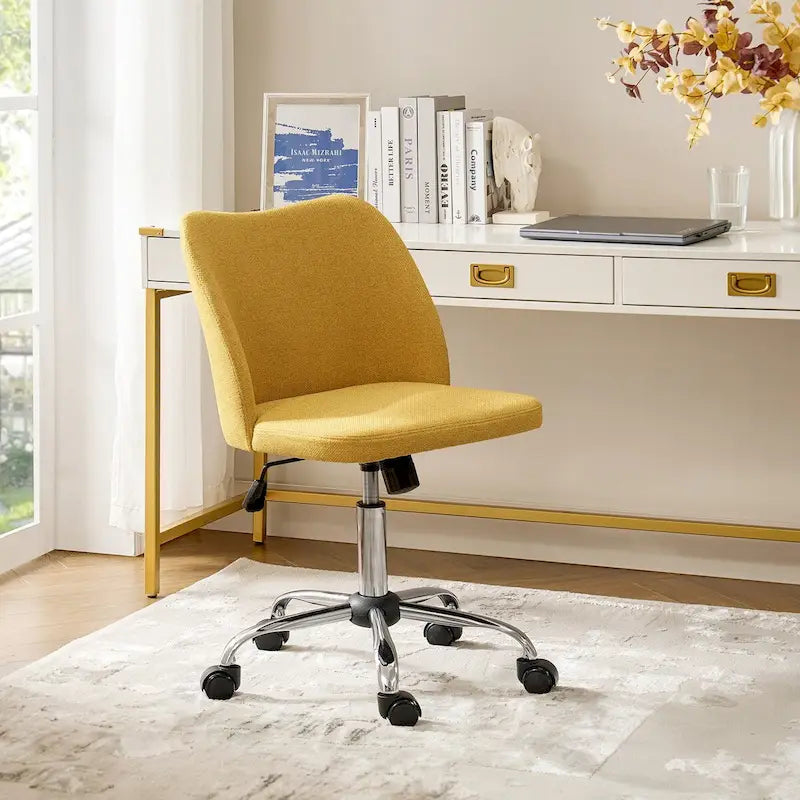 Modern Armless Office Chair (Metal Legs)