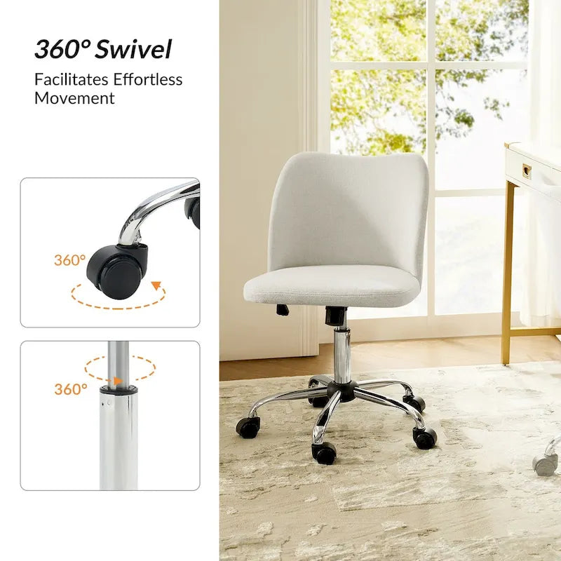 Modern Armless Office Chair (Metal Legs)