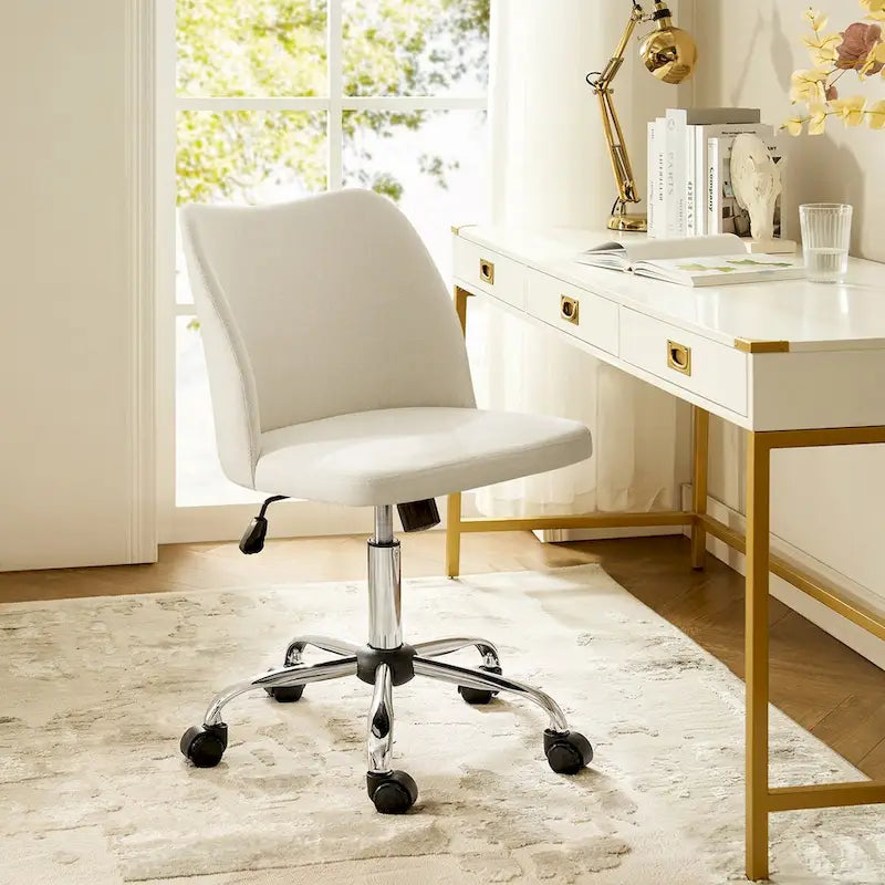 Modern Armless Office Chair (Metal Legs)