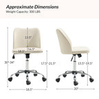 Modern Armless Office Chair (Metal Legs)