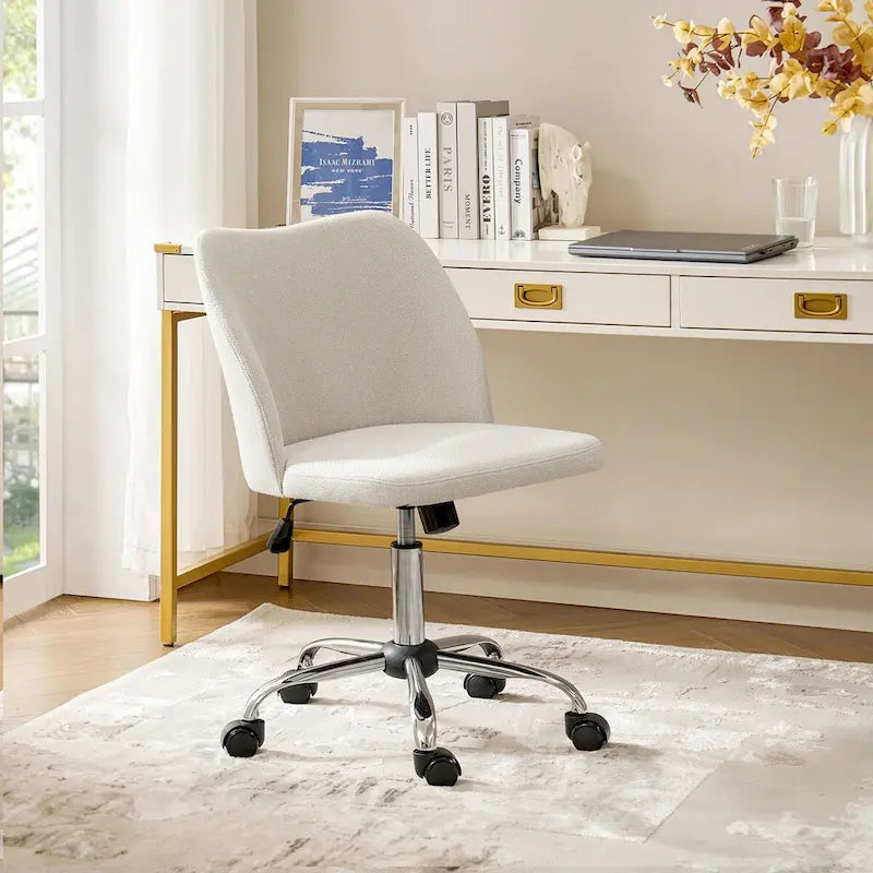 Modern Armless Office Chair (Metal Legs)