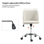 Modern Armless Office Chair (Metal Legs)