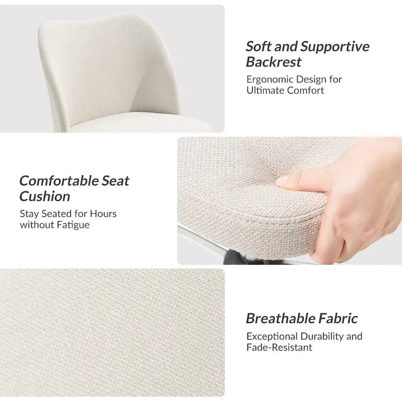 Modern Armless Office Chair (Metal Legs)