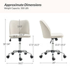 Modern Armless Office Chair (Metal Legs)