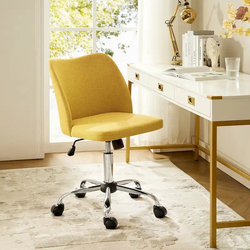 Modern Armless Office Chair (Metal Legs)