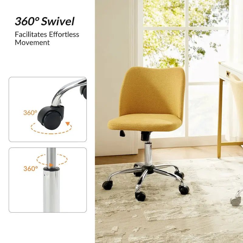 Modern Armless Office Chair (Metal Legs)