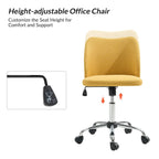 Modern Armless Office Chair (Metal Legs)