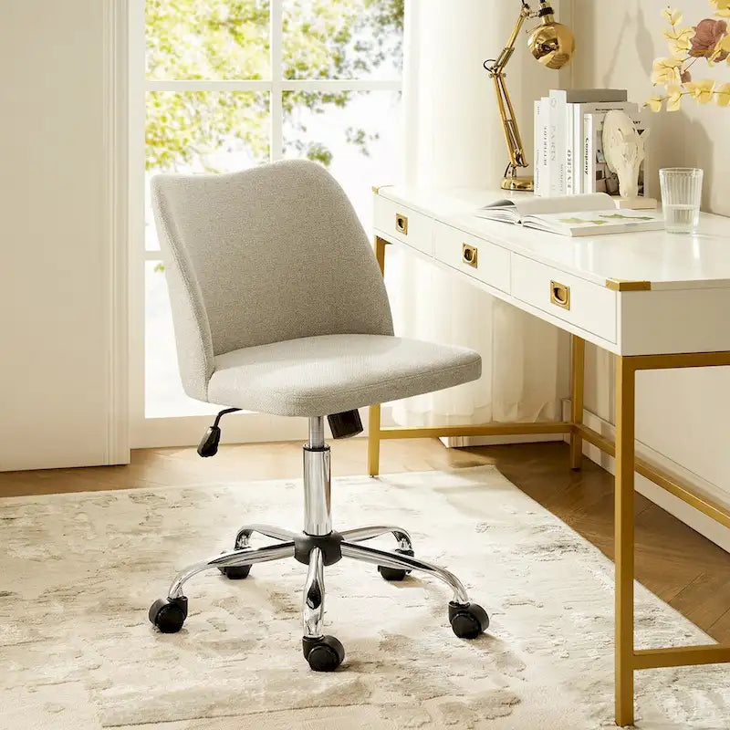Modern Armless Office Chair (Metal Legs)