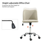 Modern Armless Office Chair (Metal Legs)