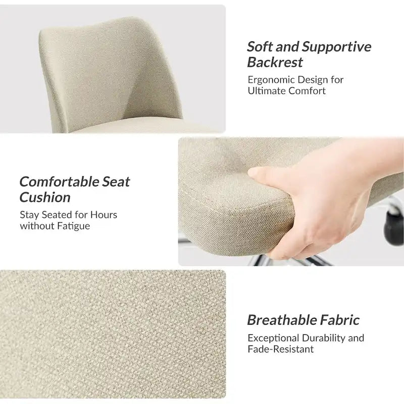 Modern Armless Office Chair (Metal Legs)