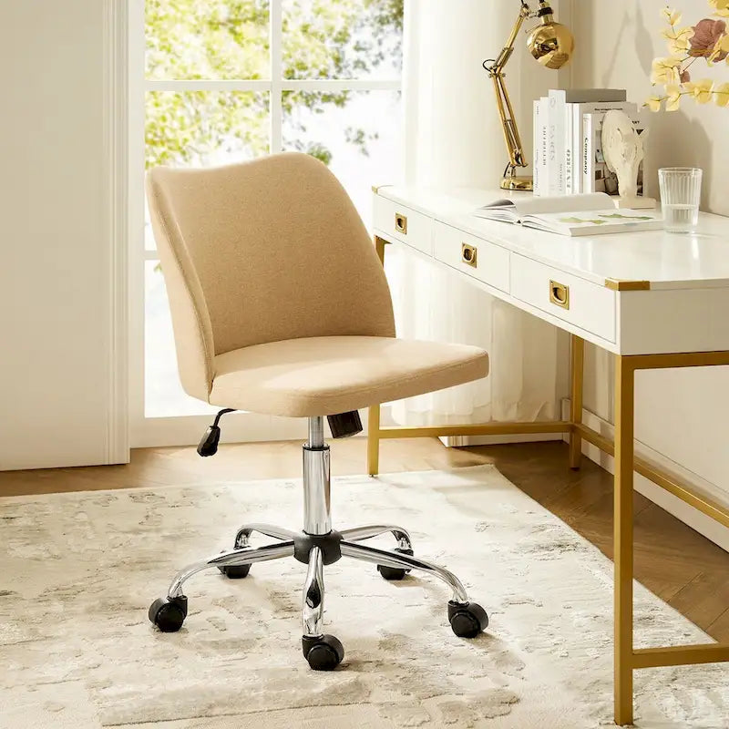 Modern Armless Office Chair (Metal Legs)